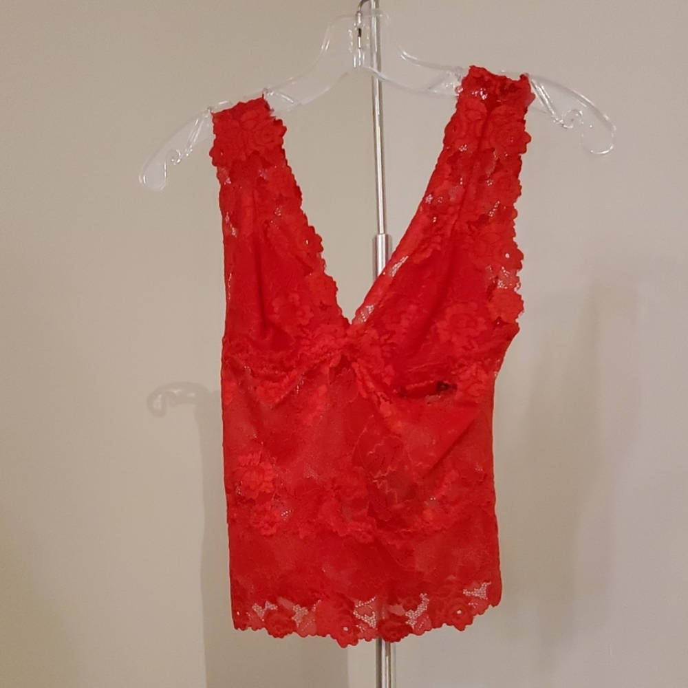 Red Bebe Lace Bra Top